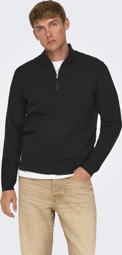 ONLY&SONS - ONSCOOPER HALF ZIP HIGH NECK KNIT NOOS - Heren - Gebreide truien