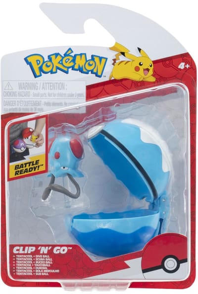 Pokemon Clip 'n Go Tentacool with Dive Ball Bekende knuffels Leerzame spellen