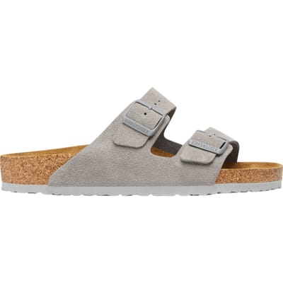 Birkenstock - Arizona Suède Stone Coin Grijs Smal Voetbed - Maat 36