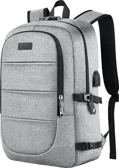 Laptoprugzak antidiefstal, 17,3-inch zakelijke reisrugzaktas met slot en USB-poort, waterdichte schoolrugzak notebookrugzak voor heren dames
