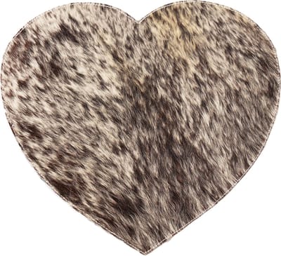 placemat koehuid hart zwart/wit 39cm
