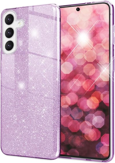 Casemania Hoesje Geschikt voor Samsung Galaxy A36 - Paars - Glitter Back Cover