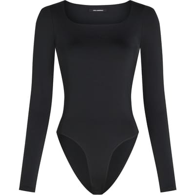 Karl Lagerfeld Signature Square Neck Ls Body Black Taglia: S | Maglie a manica lunga Outlet | Donna | Nero