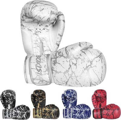Bokshandschoenen - Trainingshandschoenen Vechtsport - Sparren Kickboksen - Optimale Schuimdemping - 16 oz - Wit Zilver