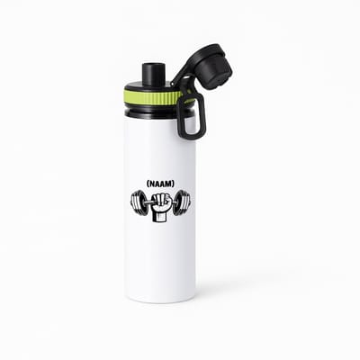 Hacebo® - Fitness met eigen naam waterfles met draaidop groen - Fitness - Sporter - Sportschool - water fles - 850ML