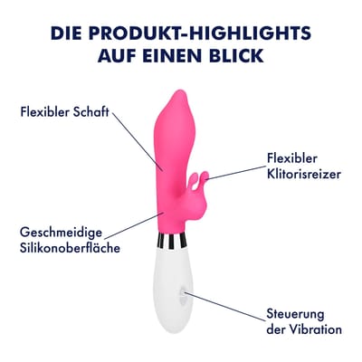 EIS, vibrator, 'volumineuze Rabbit vibrator, 21 cm', waterdicht, met handvat, huidvriendelijke siliconen