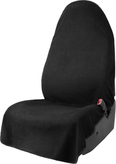Famanu - 1 stks Doek Handdoek Vooremmer Seat Cover Zwart voor Cars SUV Vrachtwagens Machine wasbaar – Waterdicht