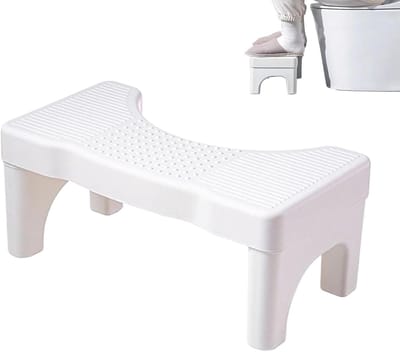 Badkamerkruk - Toiletkruk - Ontlastingshulp - Ergonomische hoek - 20x20x20 cm - Wit