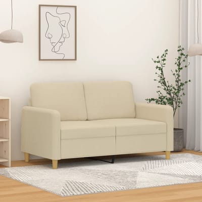 vidaXL - Tweezitsbank - 120 - cm - stof - crèmekleurig