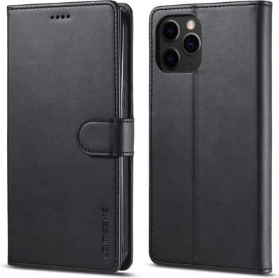 LC.IMEEKE Hoesje - Geschikt voor iPhone 13 Pro Hoesje - LC.IMEEKE Luxe Book Case - Zwart