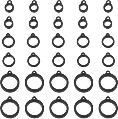 Multi-Function Silicone Rubber Lanyard Set - 10 Stuks Verstelbare Houder voor Pennen, Sleutels en Accessoires in Zwart