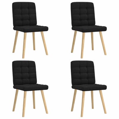 vidaXL - Eetkamerstoelen - 4 - st - stof - zwart
