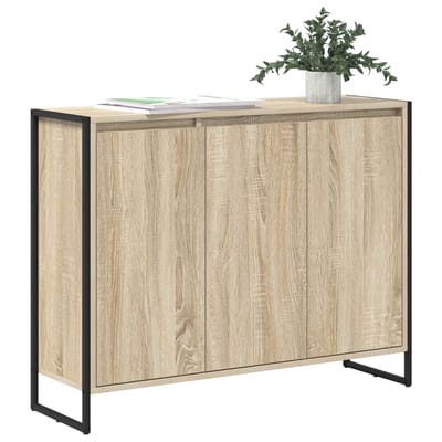 vidaXL - Bijzetkast - Sonoma - 96,5 - x - 30 - x - 75 - cm - Bewerkt - hout