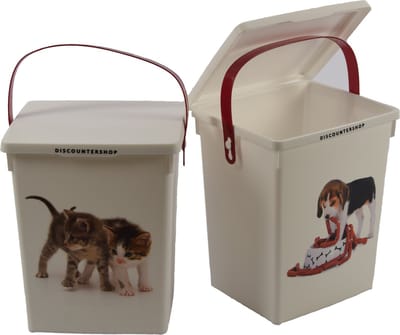 2 stuks Voedselcontainer Kattenbak en hondenbak-4liter - Kattencontainer - Katten- honden -Dierenvoederbox