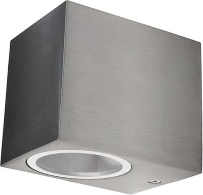Buitenlamp SQUARE-E - Tuinverlichting - Buitenverlichting met IP44 - Muurlamp/Wandlamp 1x GU10 - Geborsteld Aluminium