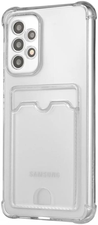 Transparant Dun TPU Hoesje met Pasjeshouder Geschikt voor Samsung Galaxy A52 | Back Cover | Schokbestendig | Ultra Dun | Kaarthouder Achterkant | Shockproof | Doorzichtig