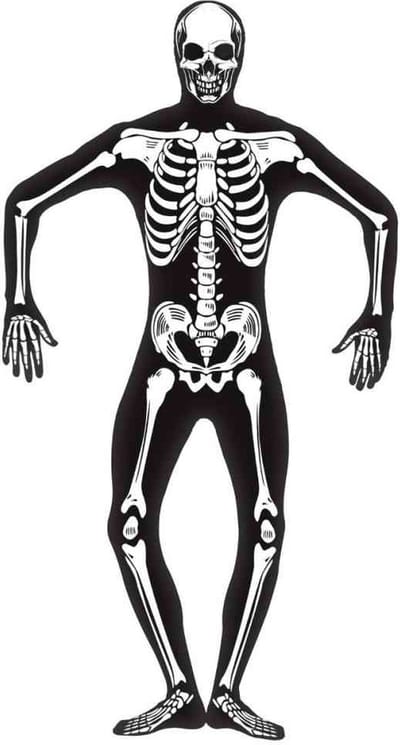 Glow in the Dark Skelet Second Skin kostuum | Small