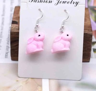 Akyol - Konijnen oorbellen- Roze - Konijnen oorhangers -Cadeau - sieraad - konijn - dieren oorbellen - dieren - Sieraad - oorbel - oorhangers boerderij – cadeau-carnaval - gift