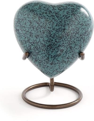 Urnencenter Maus Patina hartjes urn - Urn - Urn voor as - Urn Hond - Urn Kat - Urn Deelbewaring - Mini Urn - Kunstobject