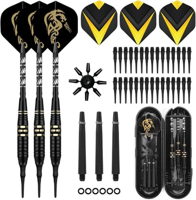 Dartpijlen Set - Soft Darts - Elektronisch Dartspel - Met Opbergdoos - 18 Gram - Zwart