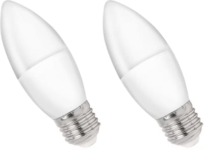 Spectrum LED Kaarslamp E27 1W - 230V - 90 Lumen - 4000K Neutraal Wit - Natuurlijk Licht - Energiezuinig - 2 stuks