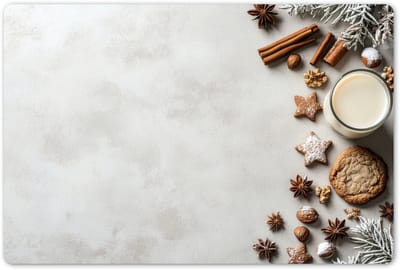 Placemats 45x30 cm - Placemat kunststof - 1 stuk - Bakken - Kaneel - Licht - Winter - Borden onderleggers - Decoratie voor op tafel - Keuken tafeldecoratie accessoires - Vinyl onderlegger - Tafelversiering