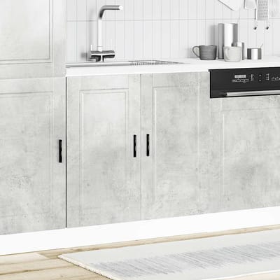 vidaXL - Spoelbakonderkast - Porto - 80x46x81,5 - cm - bewerkt - hout - betongrijs