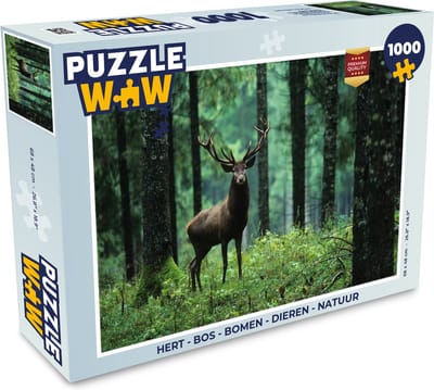 Puzzel Hert - Bos - Bomen - Dieren - Natuur - Legpuzzel - Puzzel 1000 stukjes volwassenen