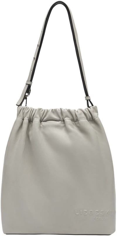 LIEBESKIND BERLIN Leren Schoudertas Ruffle Sheep Natural Cloud Hobo Bag Steel Taupe