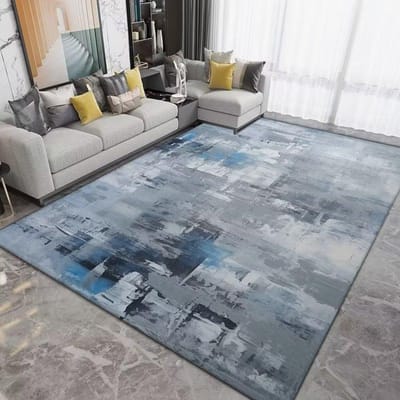 Tapis abstrait à éclaboussures d'encre pour décoration de salon chambre à coucher Grands tapis Tapis de salon Tapis de sol doux et moelleux Tapis à poils courts 60x90cm
