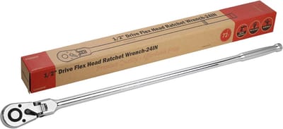 1/2 inch Flexibele Ratel met Lange Handgreep (610 mm) - 72 Tanden, Wisselkop