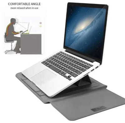 New Hoes Geschikt voor Macbook Air 2018 13.3 Inch Sleeve 4 piece set Spatwater proof Hoes met handvat - Grijs