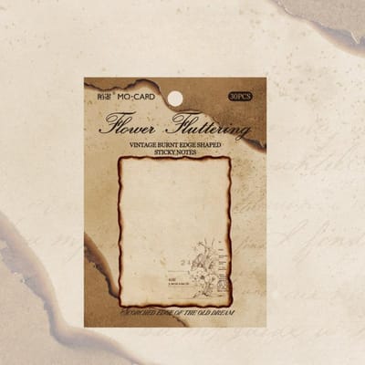 Vintage Gebrande Plaknotities Retro Plant Vlinder Zelfklevend Memo Notitieblok Kantoorbenodigdheden Planner