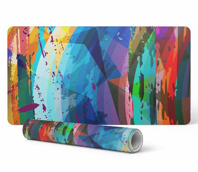 Beschermende decoratieve mat voor bureau, abstract mozaïek, 90x45 cm
