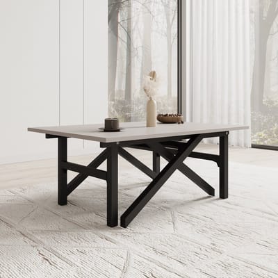 Meubella - Xalir - Salontafel uitschuifbaar - Beige - 100x70x40 cm
