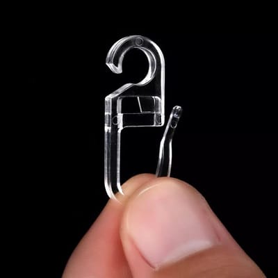 Solidchoice - 200 Transparante Overclip Haken met 6mm Oogje voor Gordijnen