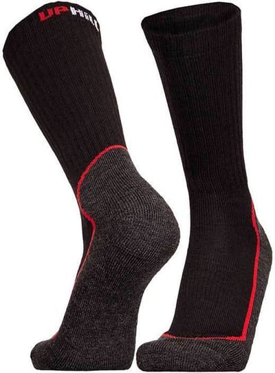 UphillSport - 2-Pack - Coolmax Wandelsokken - Vierlaagse Drytech Merino - Heren / Dames - zwart / rood - 43-46 - 8634