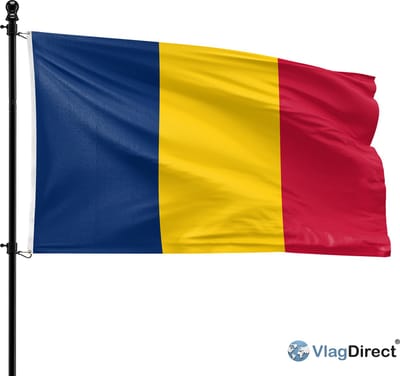 VlagDirect - Tsjadische vlag - Tsjaad vlag - 90 x 150 cm
