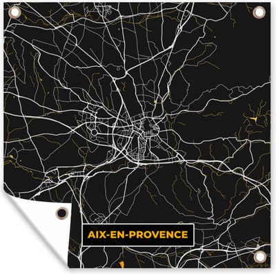 Tuin poster Plattegrond - Aix-en-Provence - Stadskaart - Frankrijk - Kaart - 200x200 cm - Tuindoek
