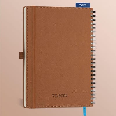 Agenda 2026 2027 - Weekplanner Notitieboek - Dagelijks Plannen - 18 Maanden Overzicht - A5 219x162cm - Bruin