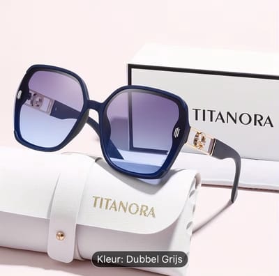Mooie luxe stijlvolle zonnebril merk: Titanora kleur dubbel grijs