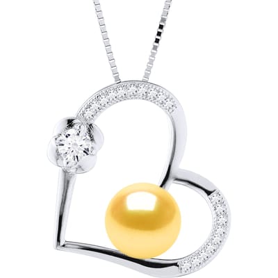 LIEFDE ketting zoetwaterparels 8-9mm Golden 925