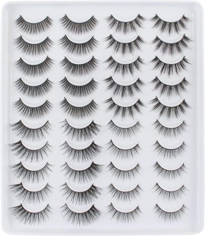 Glowing win - Nepwimpers - 20paar - Gemengd Multipack 4 stijlen - Natuurlijke look - 3D Lichte volumewimpers