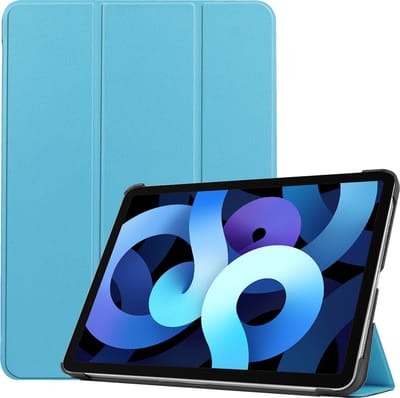 Hoesje - Geschikt voor Apple iPad Air 5 (2022) - 10.9 inch - 5e Generatie - M1 - Dun & Stevig - Hardcover Book Case - Trifold Bookcase Hoes - Hard Cover - Tablethoes - Lichtblauw