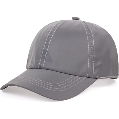 Casquettes de Baseball Lumineuses Argentées Personnalité Unisexe Printemps Automne Chapeau Solaire d'Extérieur Casquettes Trucker Décontractées Réglables gray