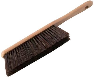 Dailygoods- Autoreinigingsborstel - Houten Handvat - Zachte Borstels - Natuurlijk Haar - Universeel Gebruik - Afmetingen 37x8x25 cm - Reinigingsborstel