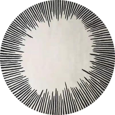Thuis Dikke Antislip Mat Moderne Minimalistische Tapijten voor Woonkamer Pluizig Zacht Slaapkamer Decoratie Gestreept Tapijt Grote Vloerkleed Rond Tapijt 140x140CM