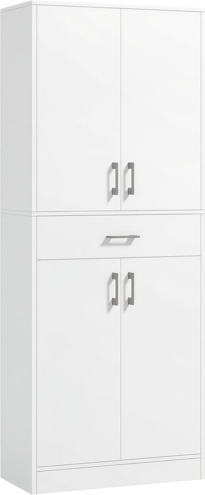 HOMCOM-Keukenkast-70,8x34x180cm-Hout-Wit
