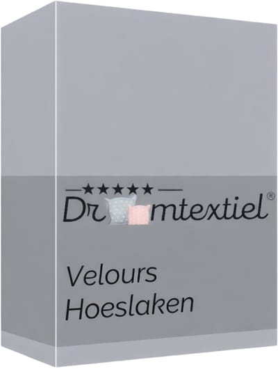 Droomtextiel Velours Hoeslaken Grijs - 90x200 cm