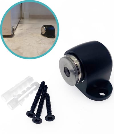 Magnetisch Deurstopper Kierr® Magneto zwart - kleine Deurvastzetter - Deuropenhouder - Deurtegenhouder voor Binnendeuren